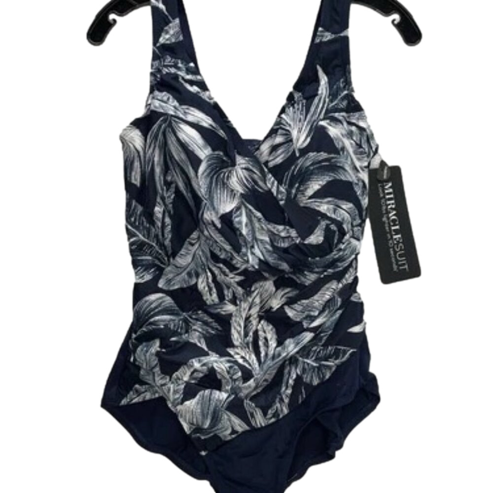 NEW MIRACLESUIT Women's Swimsuit One Piece Oceanus Plus Size 16W Blue